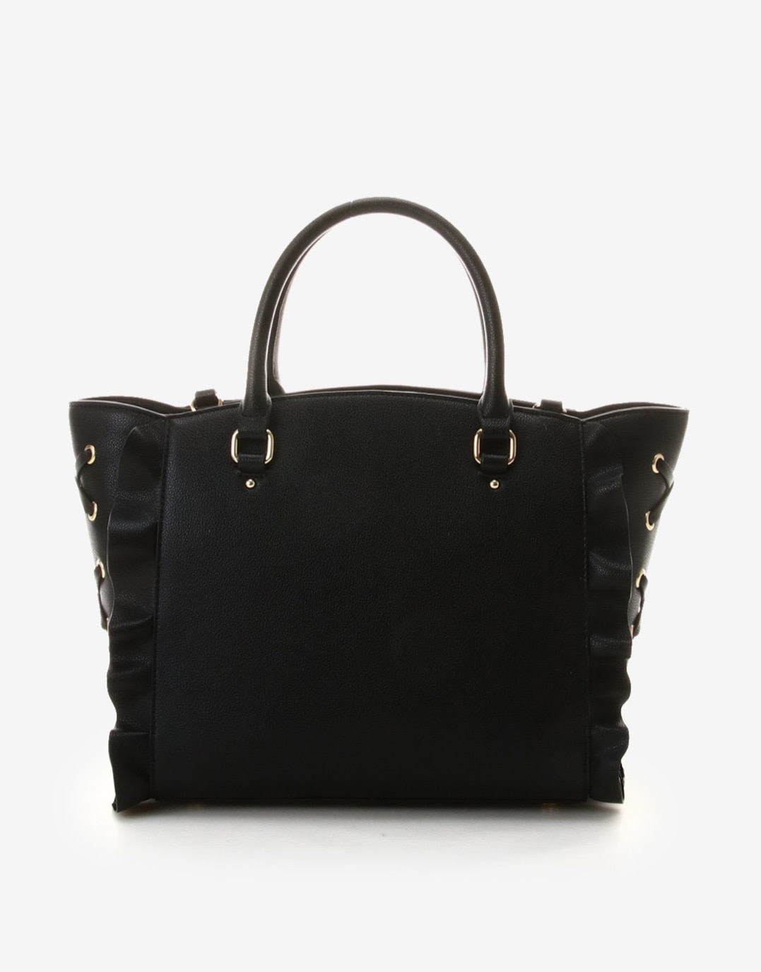 サイドレースアップリボンビジューフラッター　【ブラック】 ブラック