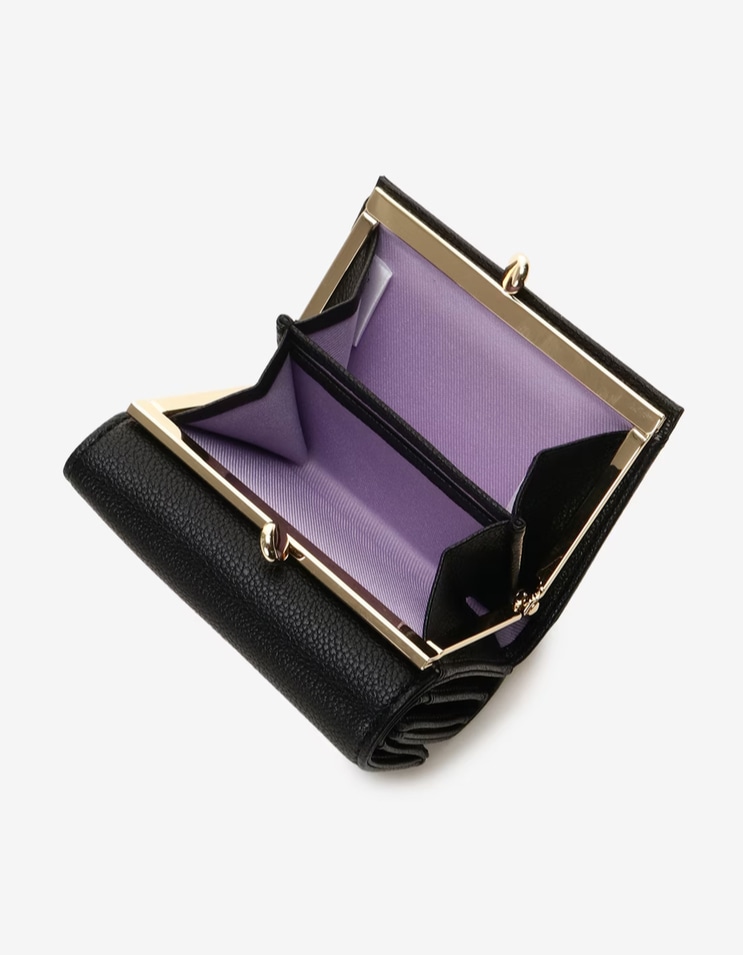 ビジューフラッター折財布【ブラック】 ブラック