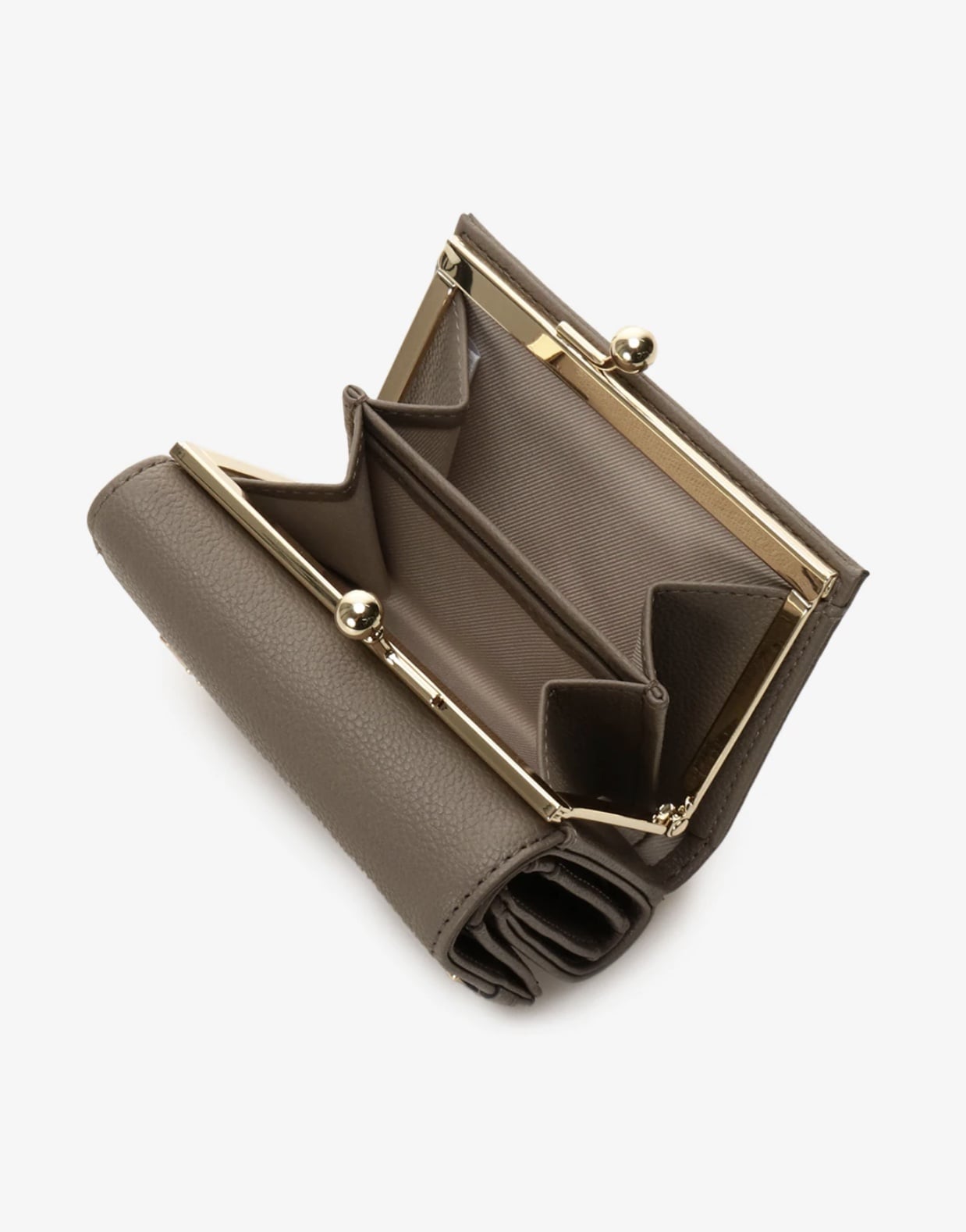 ベルト金具折財布【グレージュ】 グレージュ