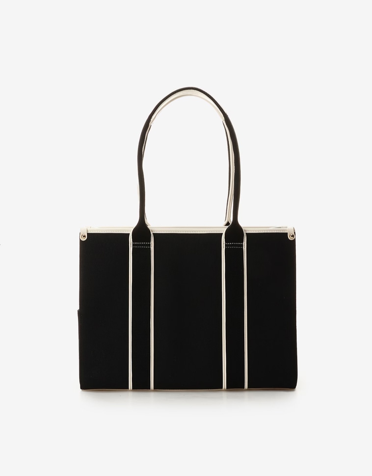 ロゴテープキャンバストートバッグ（大）【ブラック】 ブラック