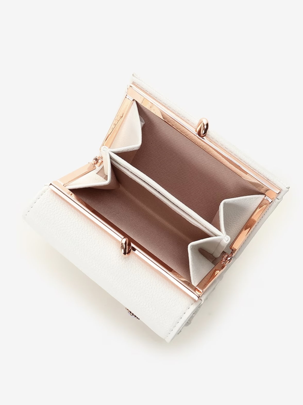 ハートビジュー折財布【ホワイト】 ホワイト