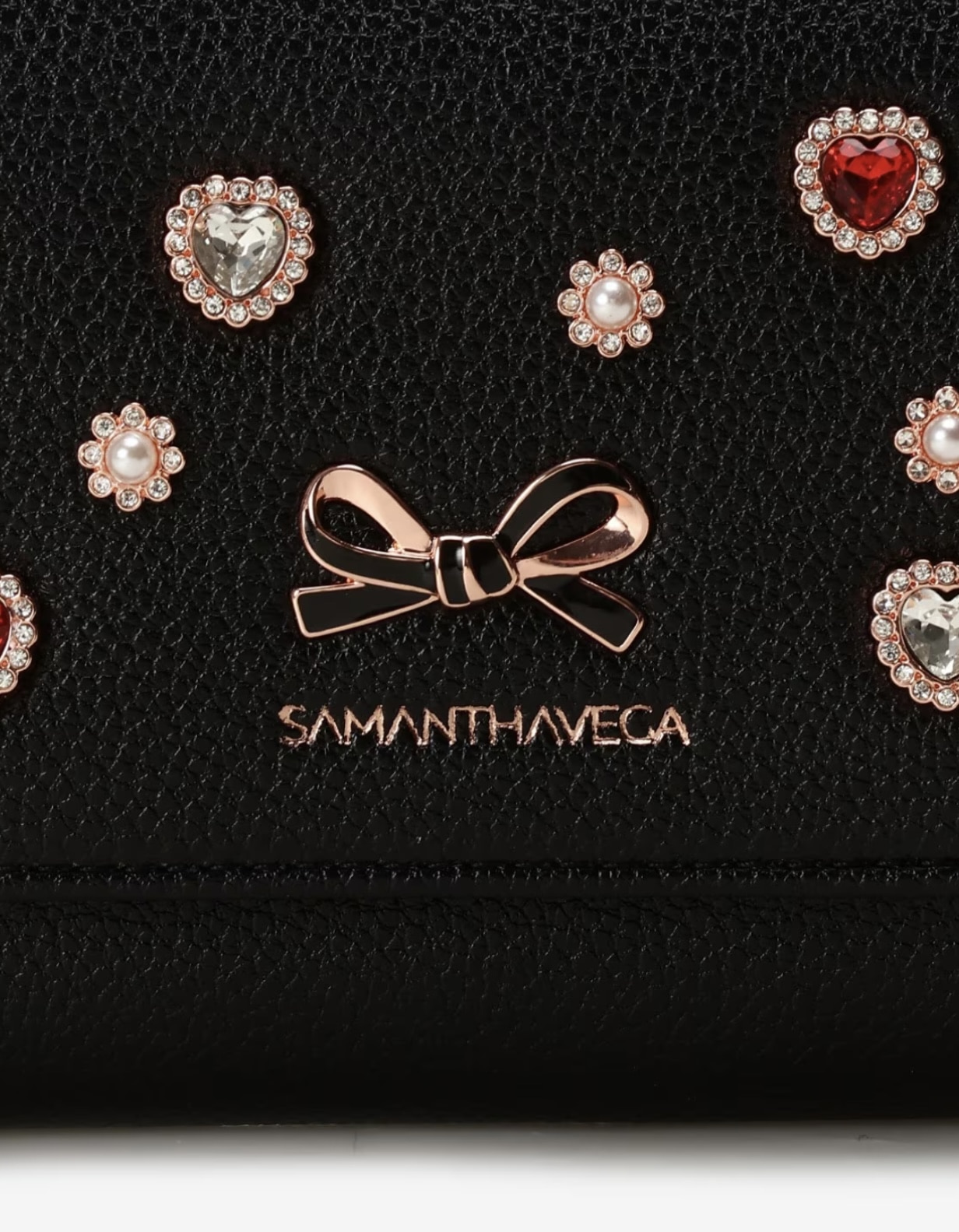 ハートビジュー折財布【ブラック】 ブラック