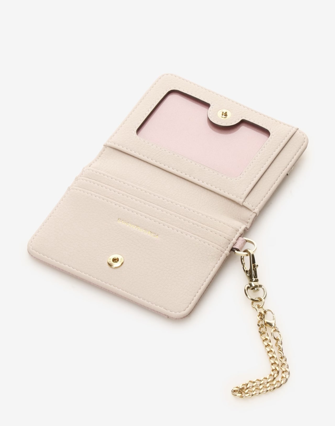 バイカラーアクセントリボンパスケース【ピンク】 ピンク