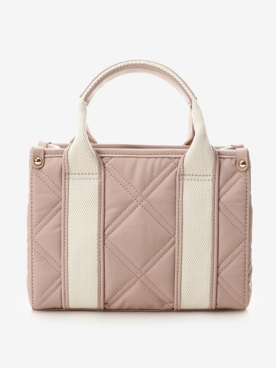 ロゴテープキルティングトートバッグ（ミニ）【ピンク】 ピンク