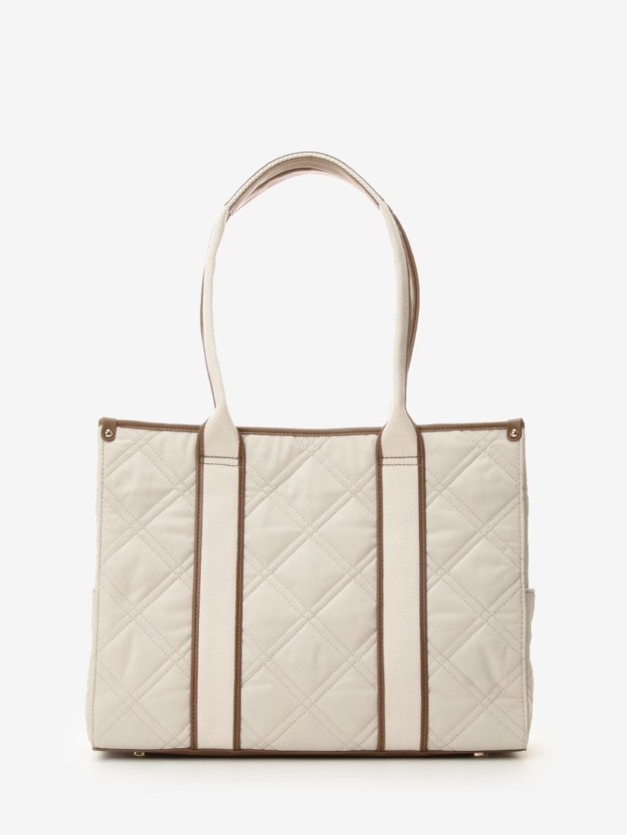 ロゴテープキルティングA4トートバッグ【ホワイト】 ホワイト