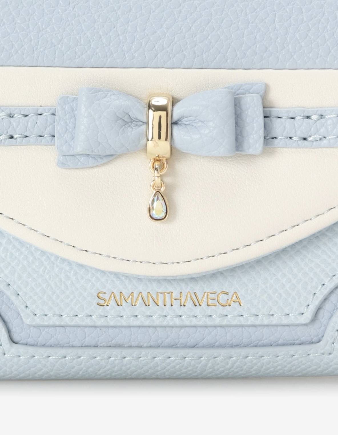 フロントリボンベルト折財布【ライトブルー】 ライトブルー