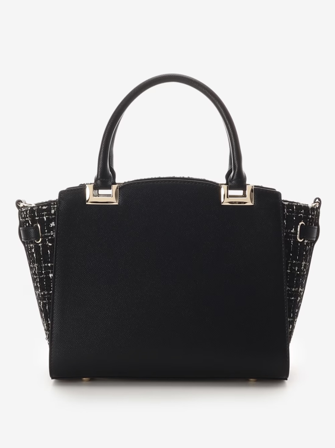 ツイードベルトビジューハンドバッグ【ブラック】 ブラック