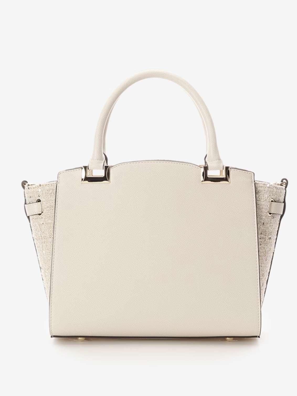 ツイードベルトビジューハンドバッグ【オフホワイト】 オフホワイト