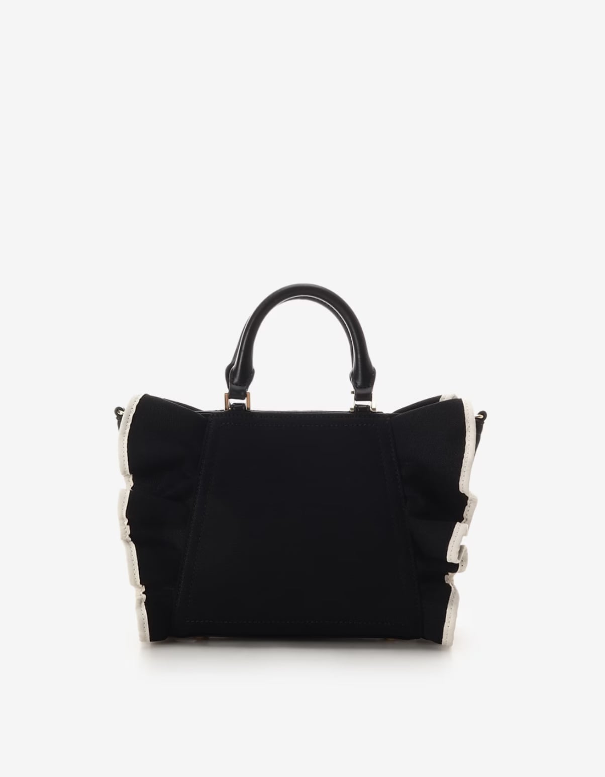 リボンフリルハンドバッグ（小）【ブラック】 ブラック