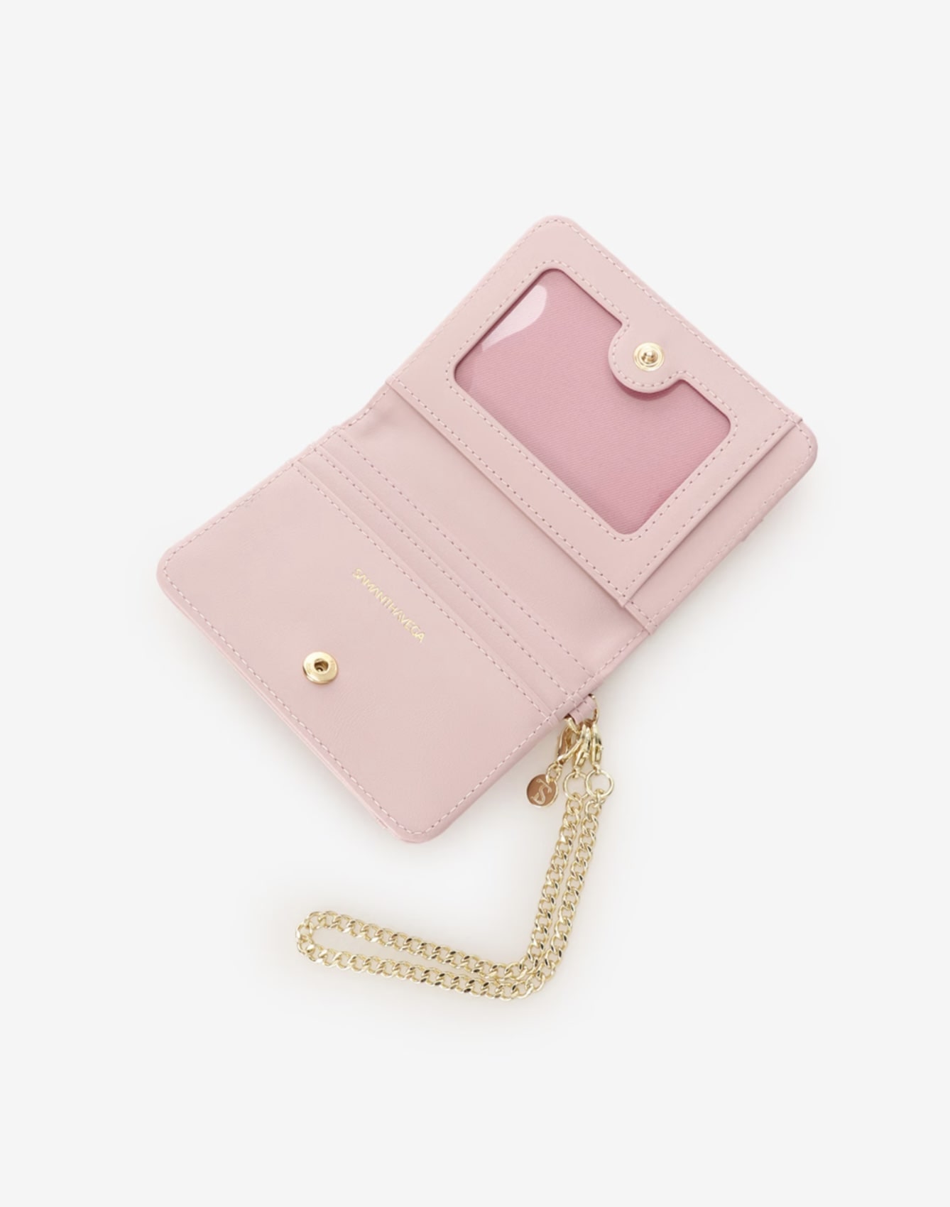 キルティングアクセントリボンパスケース【ピンク】 ピンク