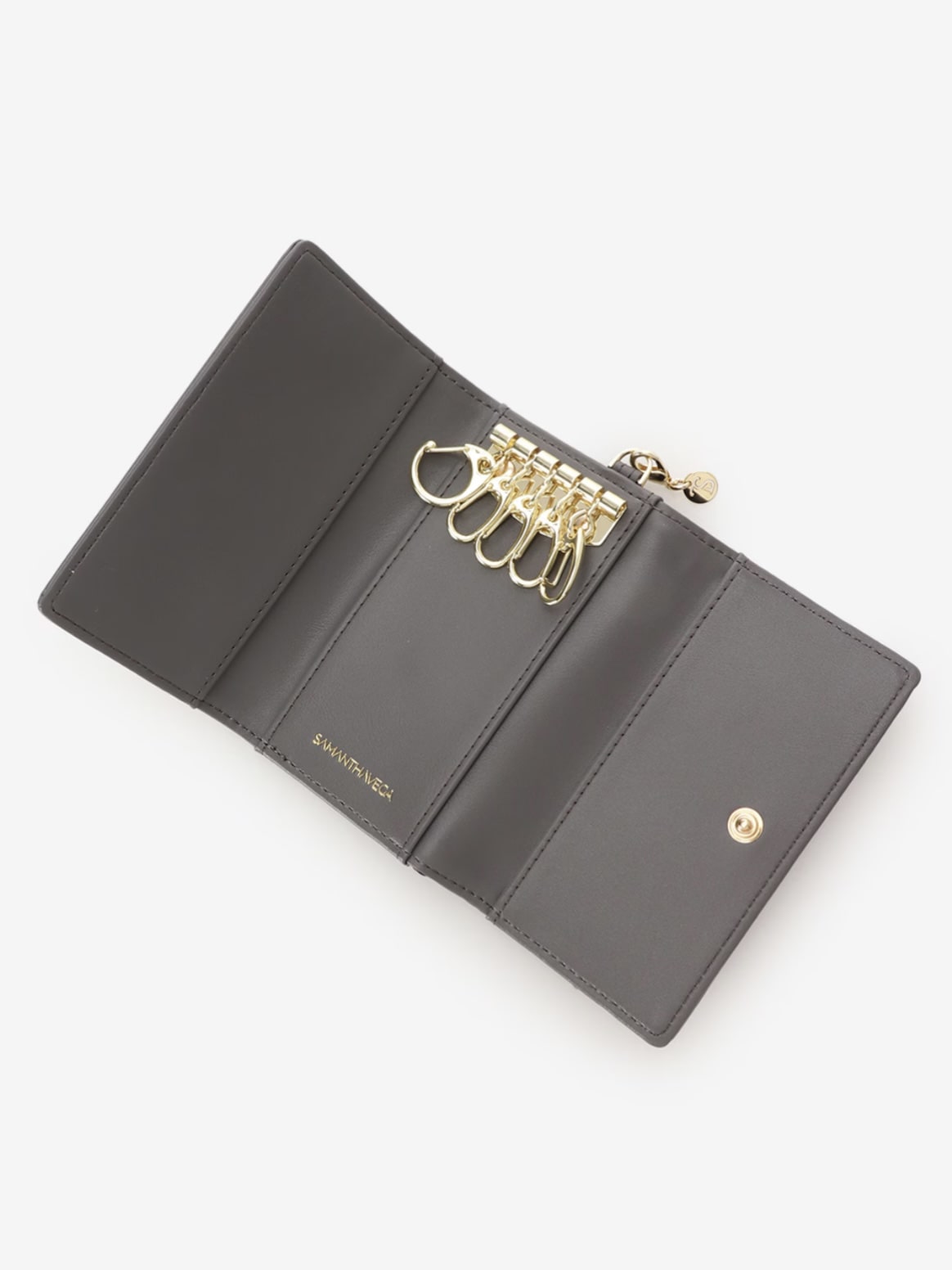 キルティングアクセントリボンキーケース【ブラック】 ブラック