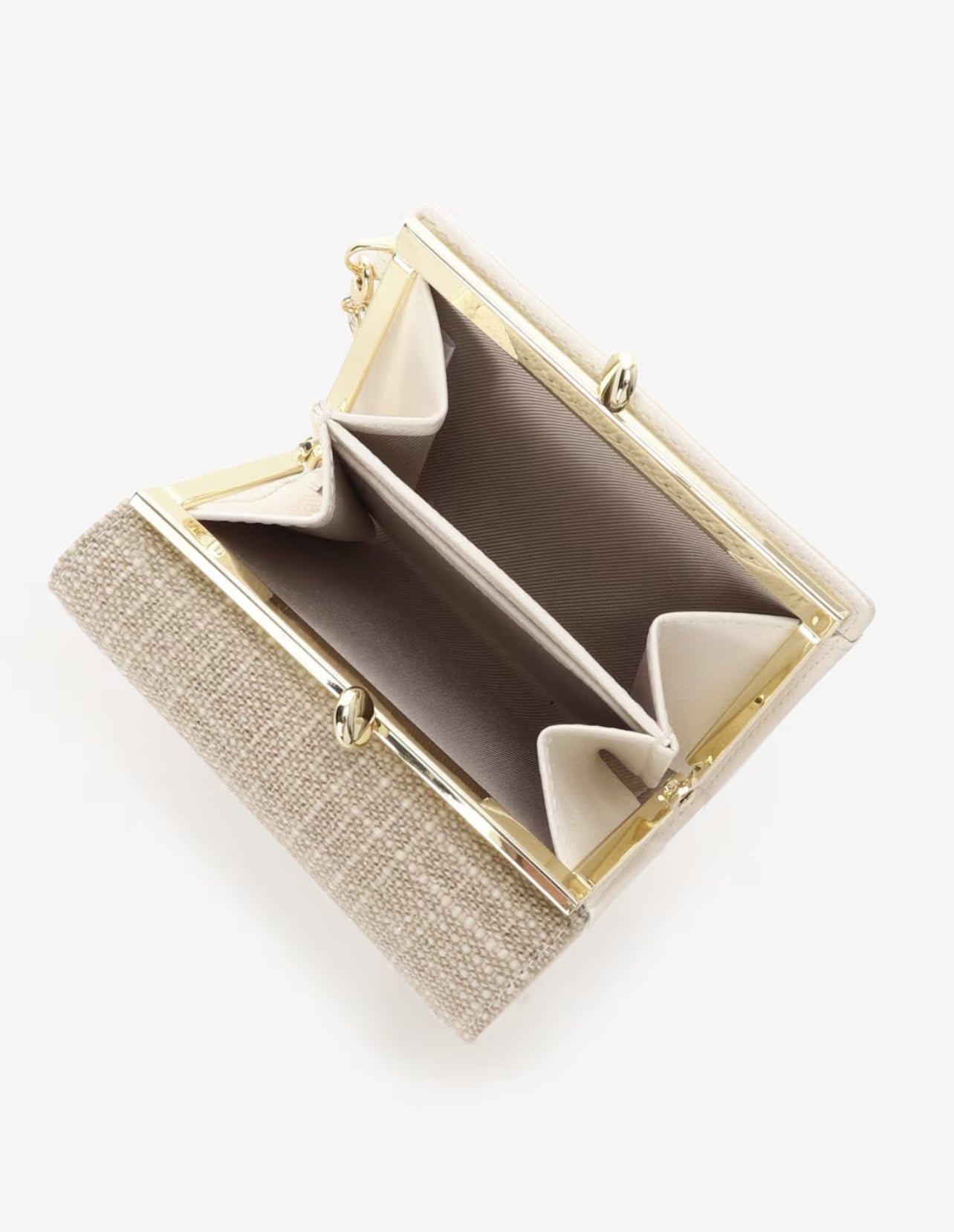 バンブーアクセントリボン折財布【ホワイト】 ホワイト