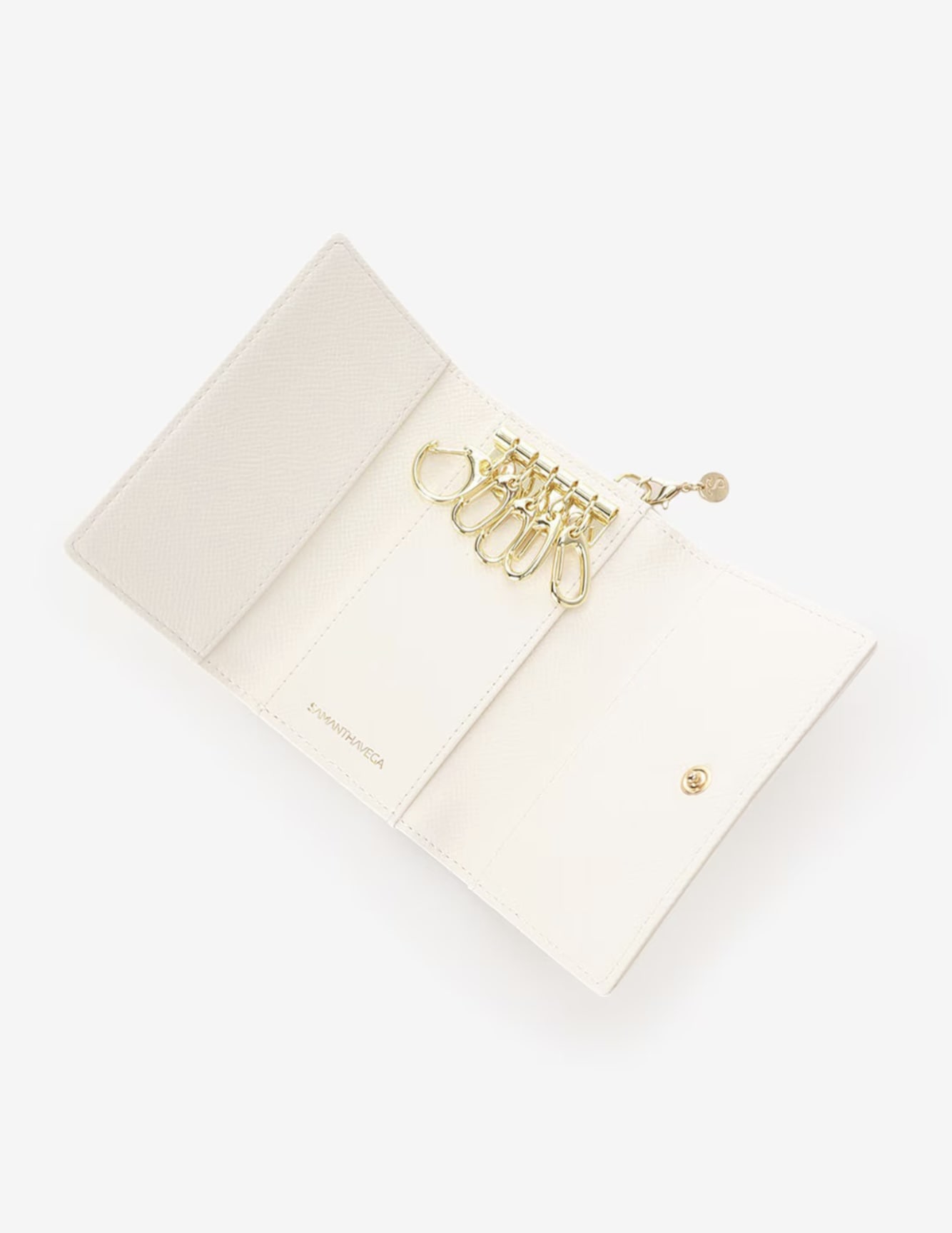 バンブーアクセントリボンキーケース【ホワイト】 ホワイト