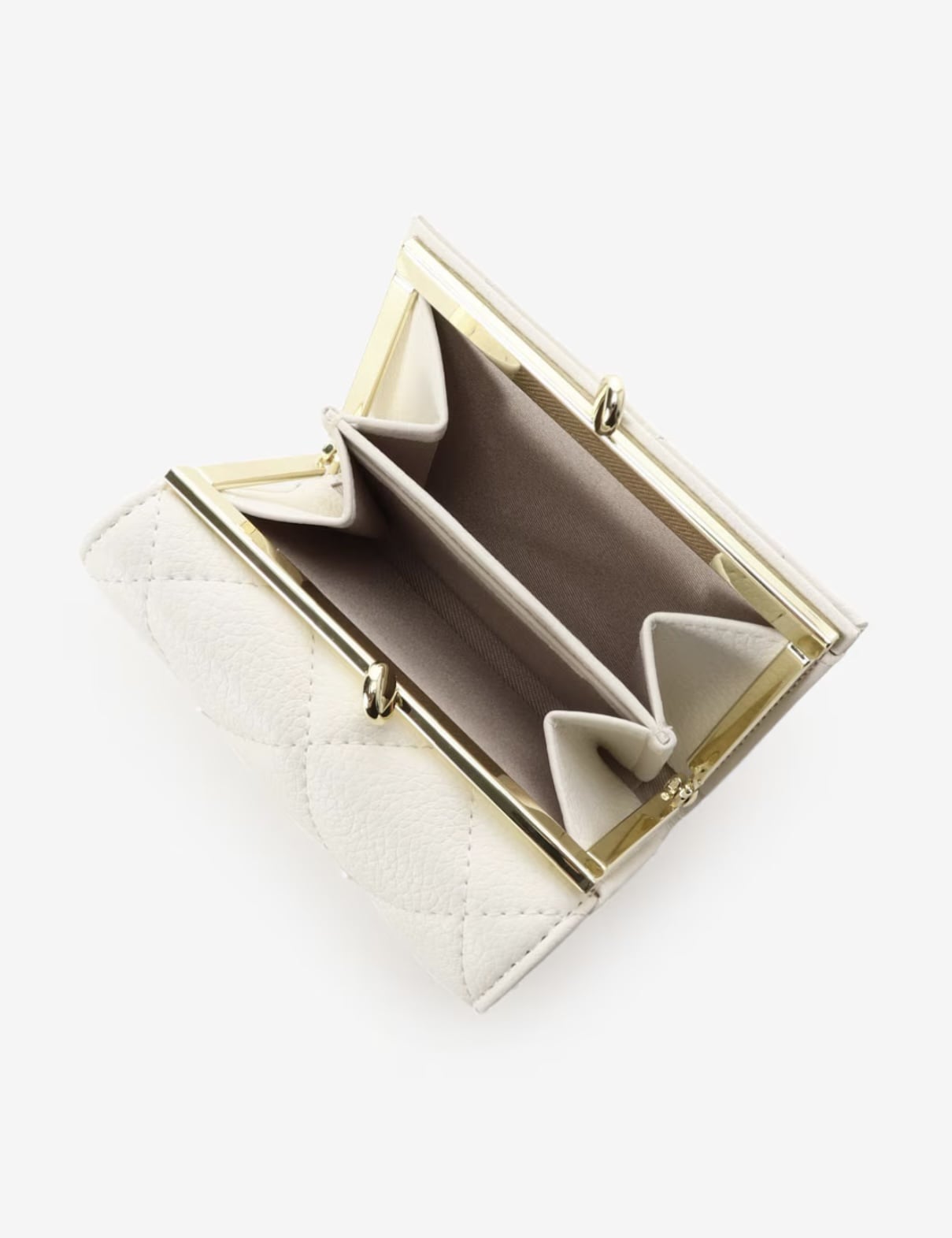 キルティングパールフラッター折財布【ホワイト】 ホワイト