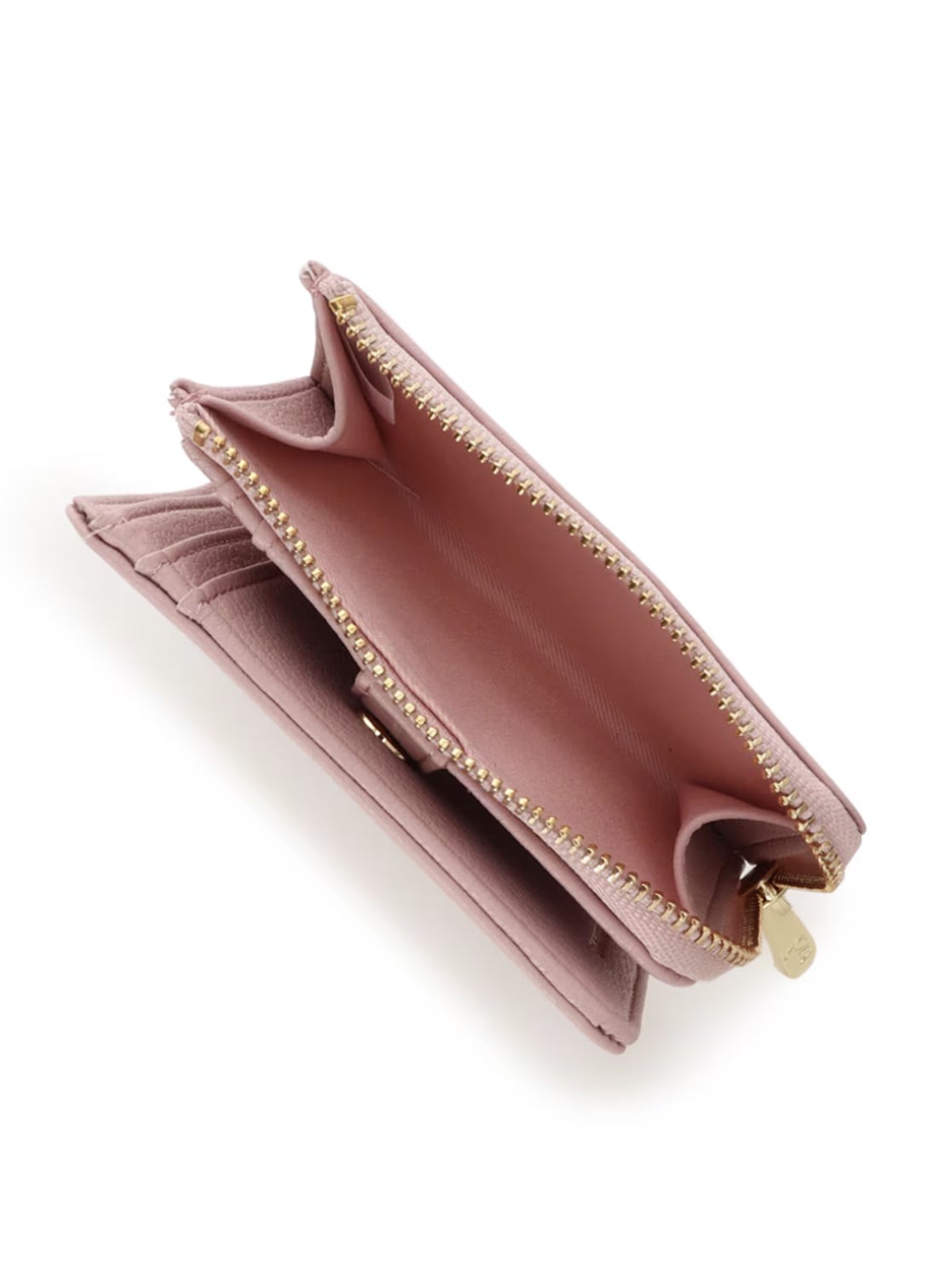 ビジューハート折財布【ピンク】 ピンク