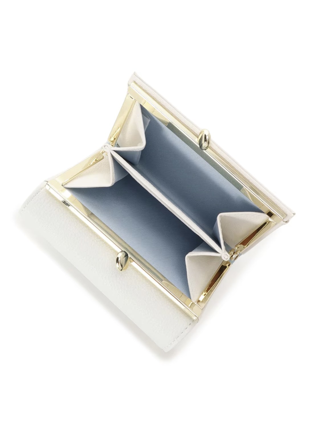 ハートビジューグラデーション折財布【ライトブルー】 ライトブルー