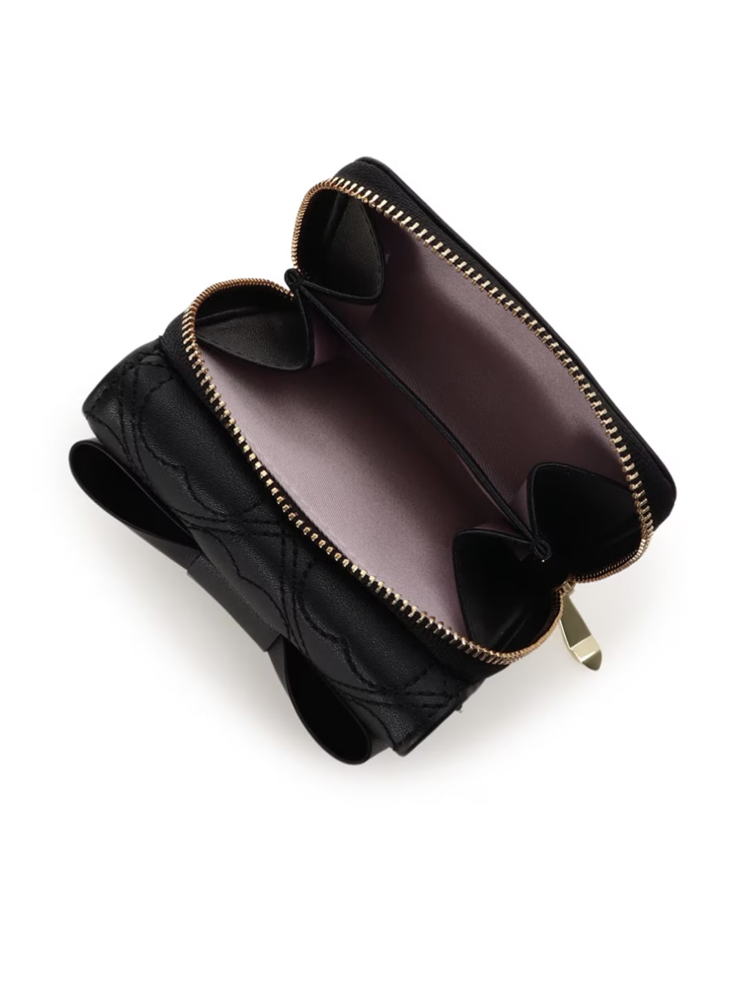 ハートキルト折財布【ブラック】 ブラック