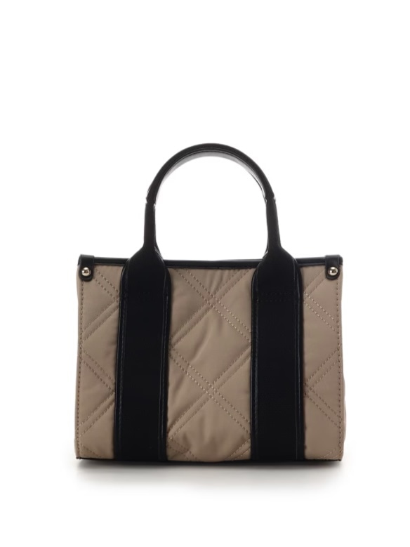 ロゴテープキルティングハンドバッグ（ミニ）【ベージュ】 ベージュ