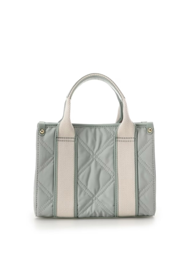 ロゴテープキルティングハンドバッグ（ミニ）【ミント】 ミント
