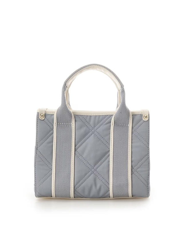 ロゴテープキルティングハンドバッグ（ミニ）【ダルブルー】 ダルブルー