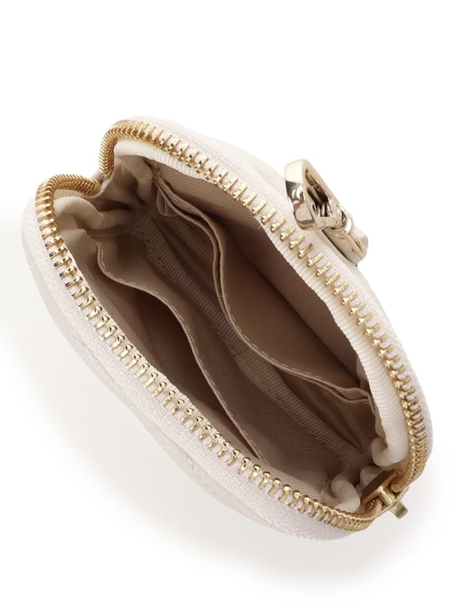 キルティングスタッズポーチ型チャーム【ホワイト】 ホワイト