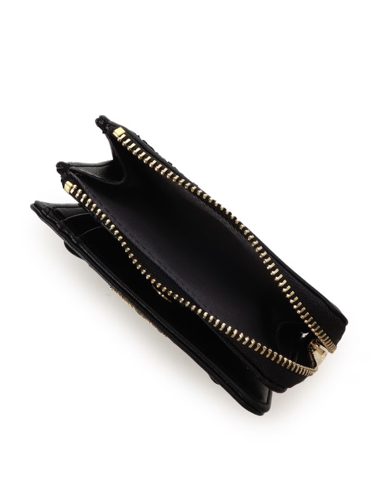 ツイードリボン折財布【ブラック】 ブラック