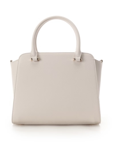 ツイードアクセントリボンハンドバッグ【ホワイト】 ホワイト