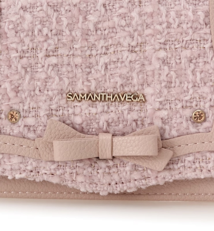 ソリッドリボンツイードパスケース【ピンク】 ピンク