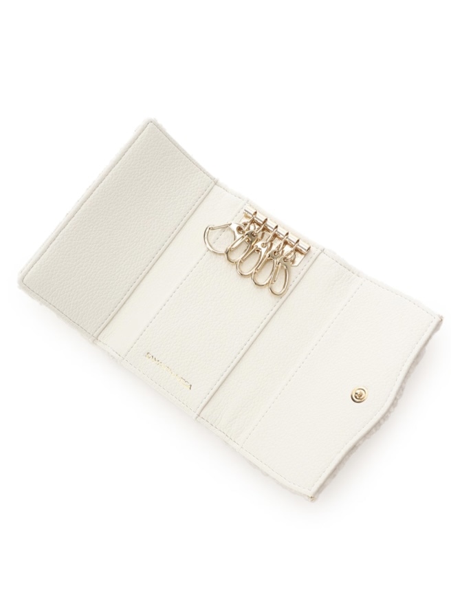 ソリッドリボンツイードキーケース【ホワイト】 ホワイト