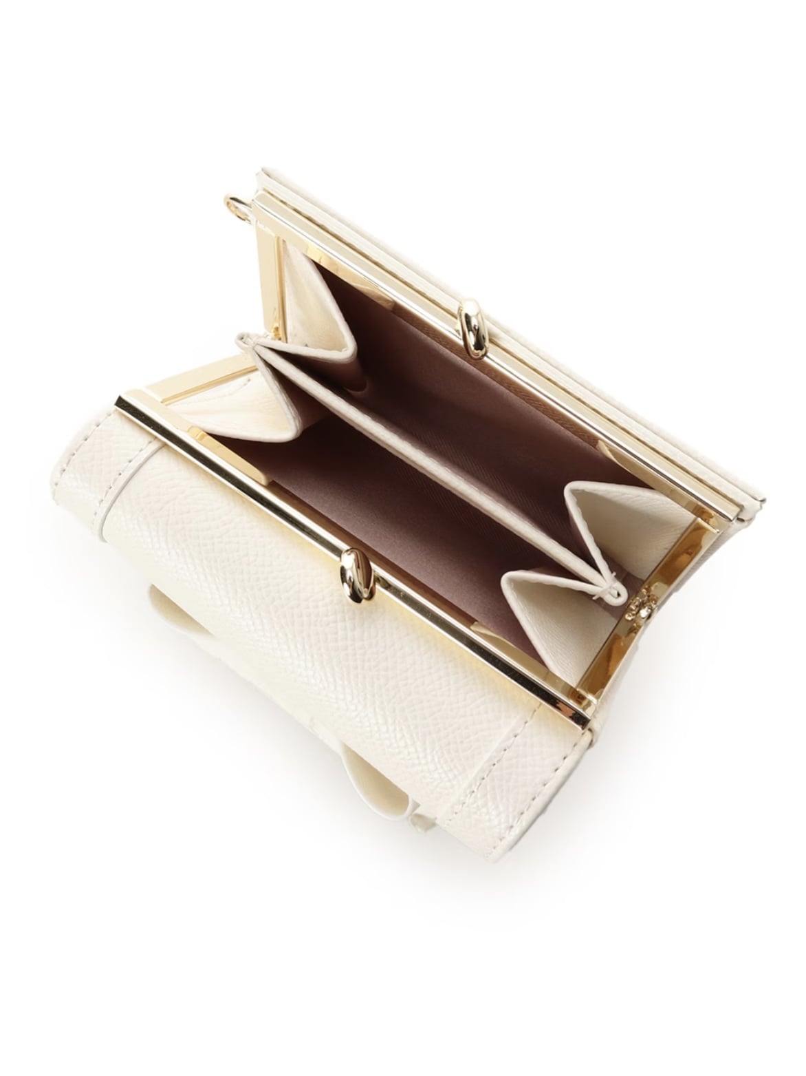 ジュエルリボン折財布【ホワイト】 ホワイト