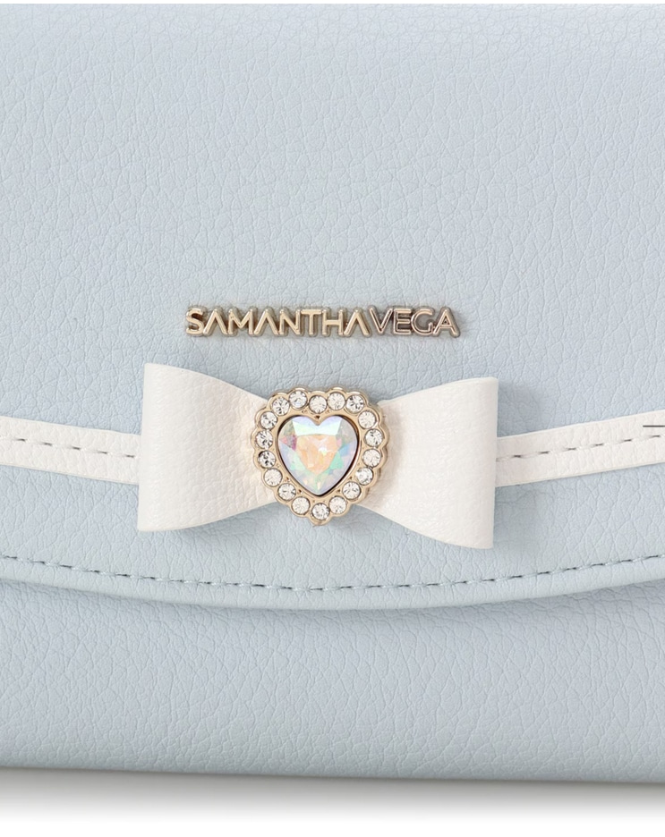 ブロッサムリボン折財布　【ライトブルー】 ライトブルー