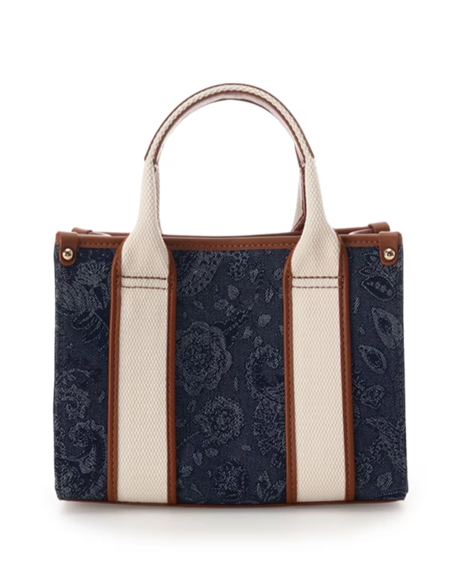  ロゴテープジャガード調トートバッグ（ミニ）【インディゴ】 インディゴ