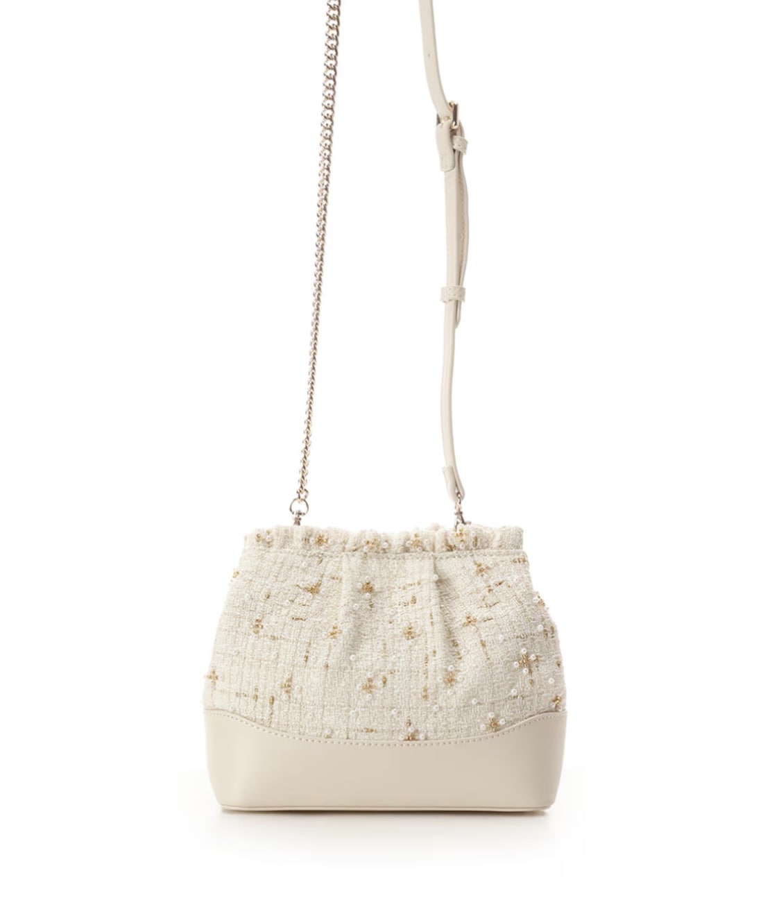 ツイードチェーンショルダーバッグ オフホワイト
