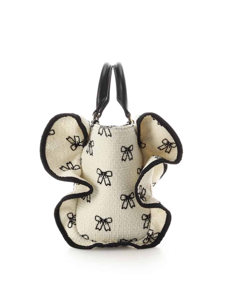 【オンラインショップ＆一部店舗限定】リボンフリルハンドバッグ ホワイト