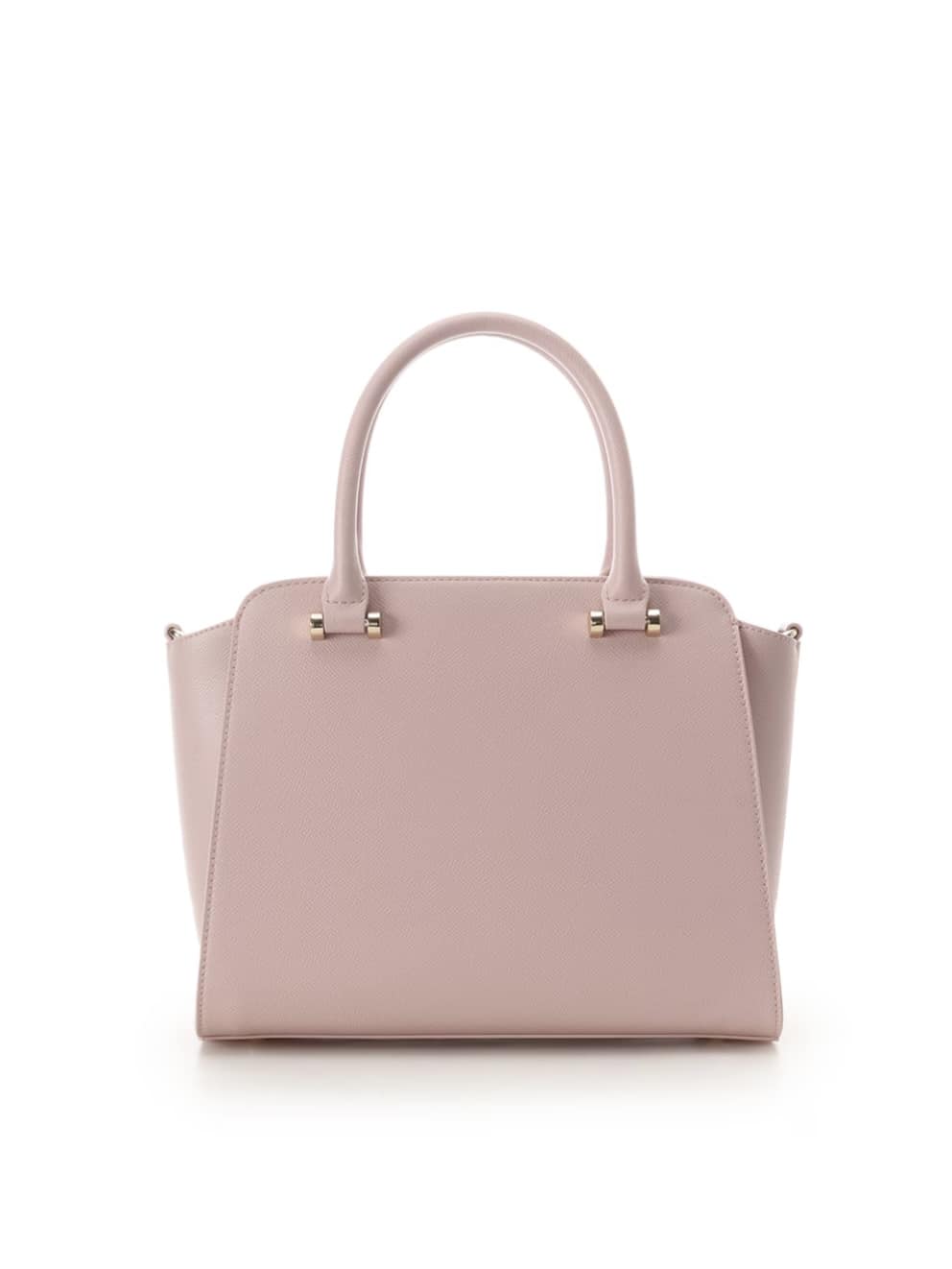 バイカラーアクセントリボンハンドバッグ【ピンク】(ピンク