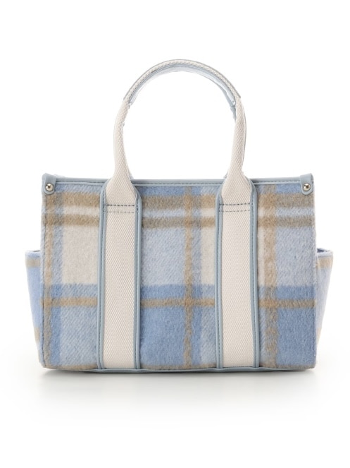 ロゴテープチェックハンドバッグ【ライトブルー】 ライトブルー