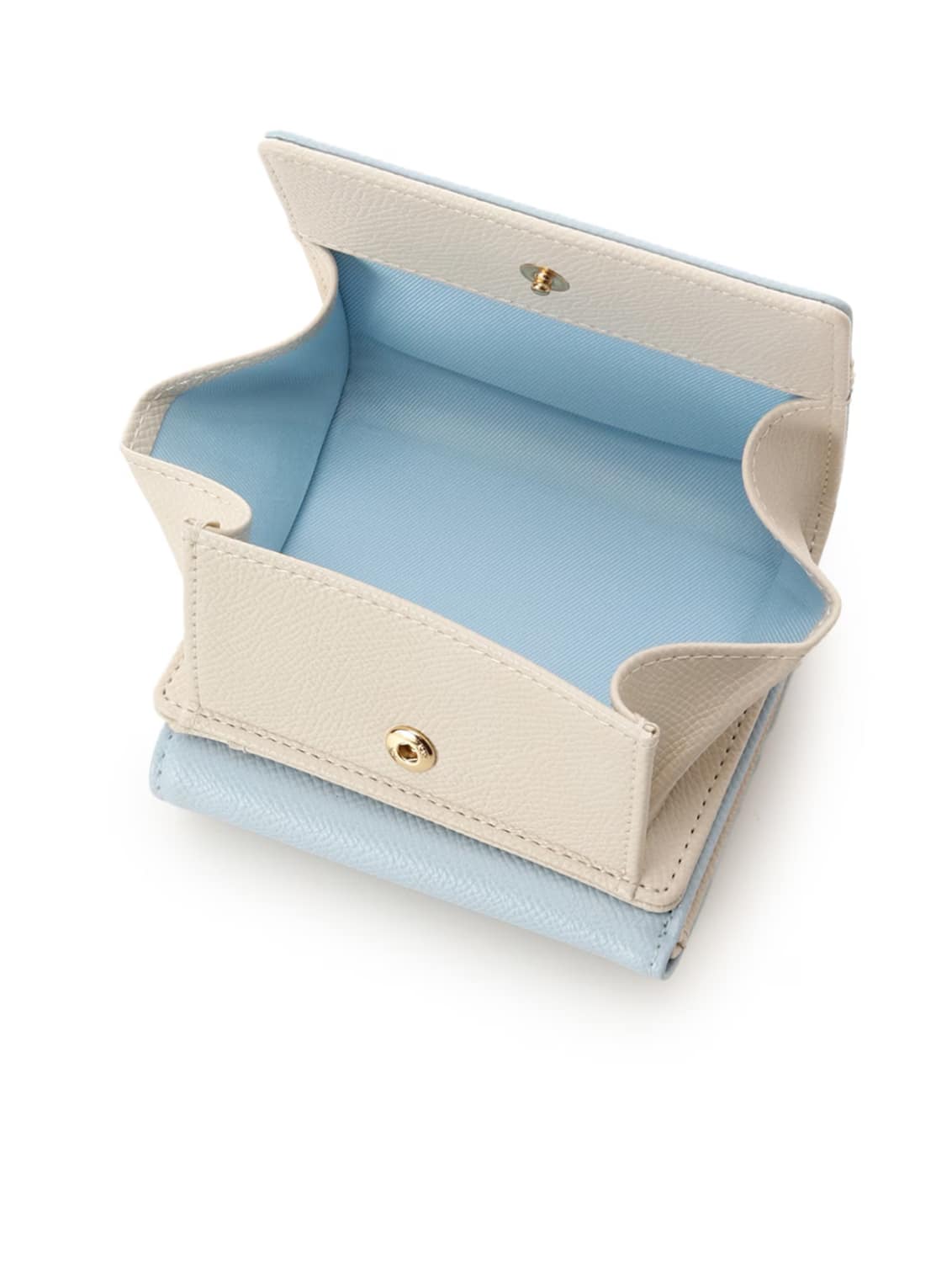  フロントバックル折財布【ライトブルー】 ライトブルー