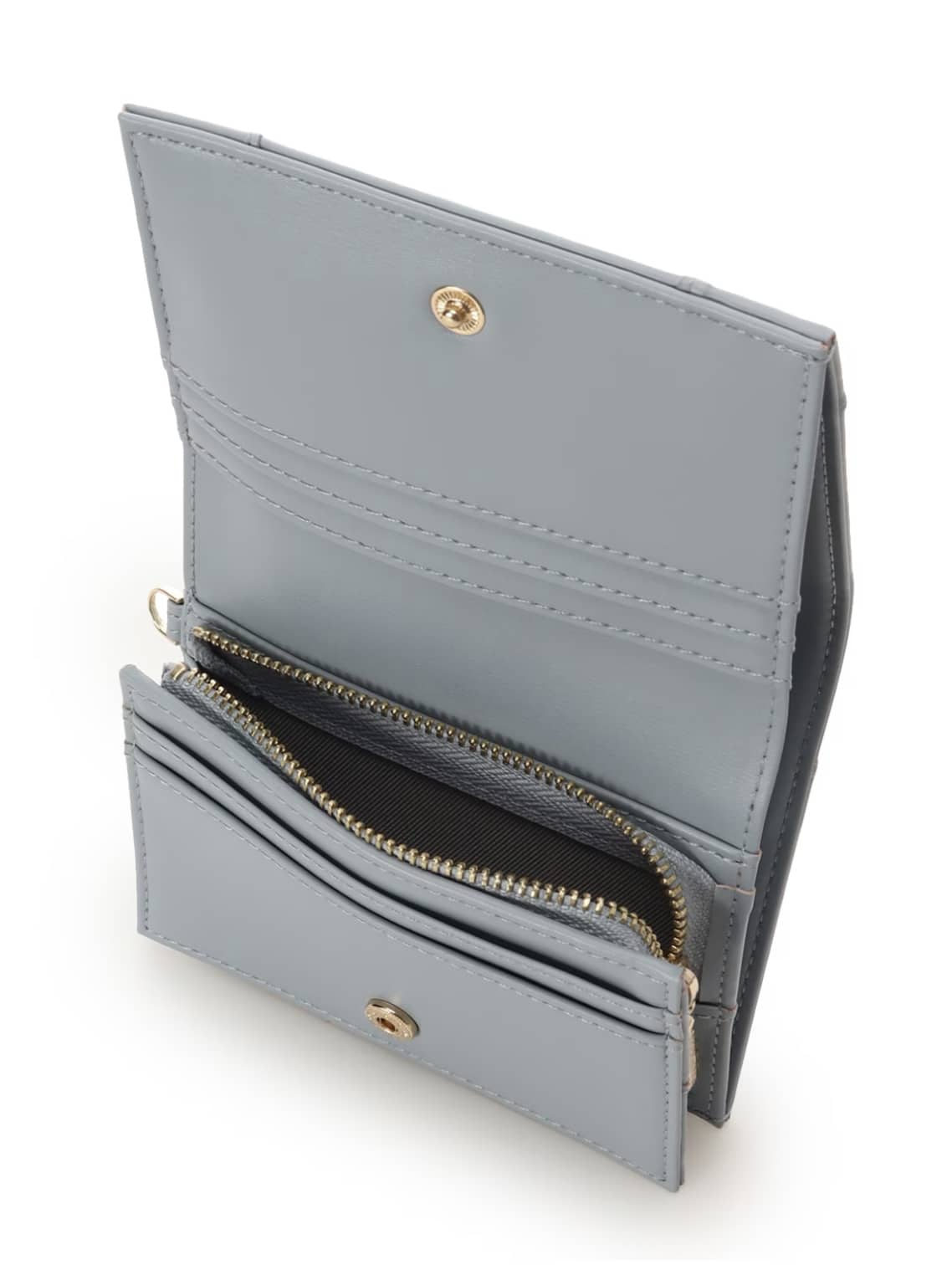 ロゴ金具折財布【ダルブルー】 ダルブルー