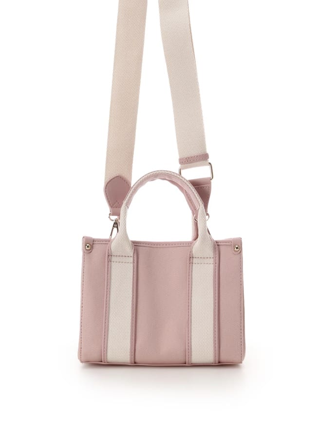 新色ロゴテープキャンバスショルダーバッグ（ミニ）【ピンク】(ピンク