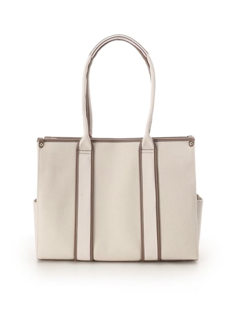 新色ロゴテープキャンバスA4トートバッグ【オフホワイト】 オフホワイト