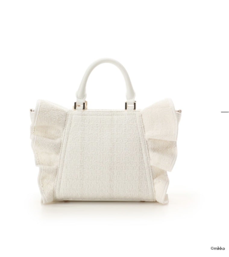 Lil ala mode×SAMANTHAVEGAコレクション ツイードフリルハンドバッグ