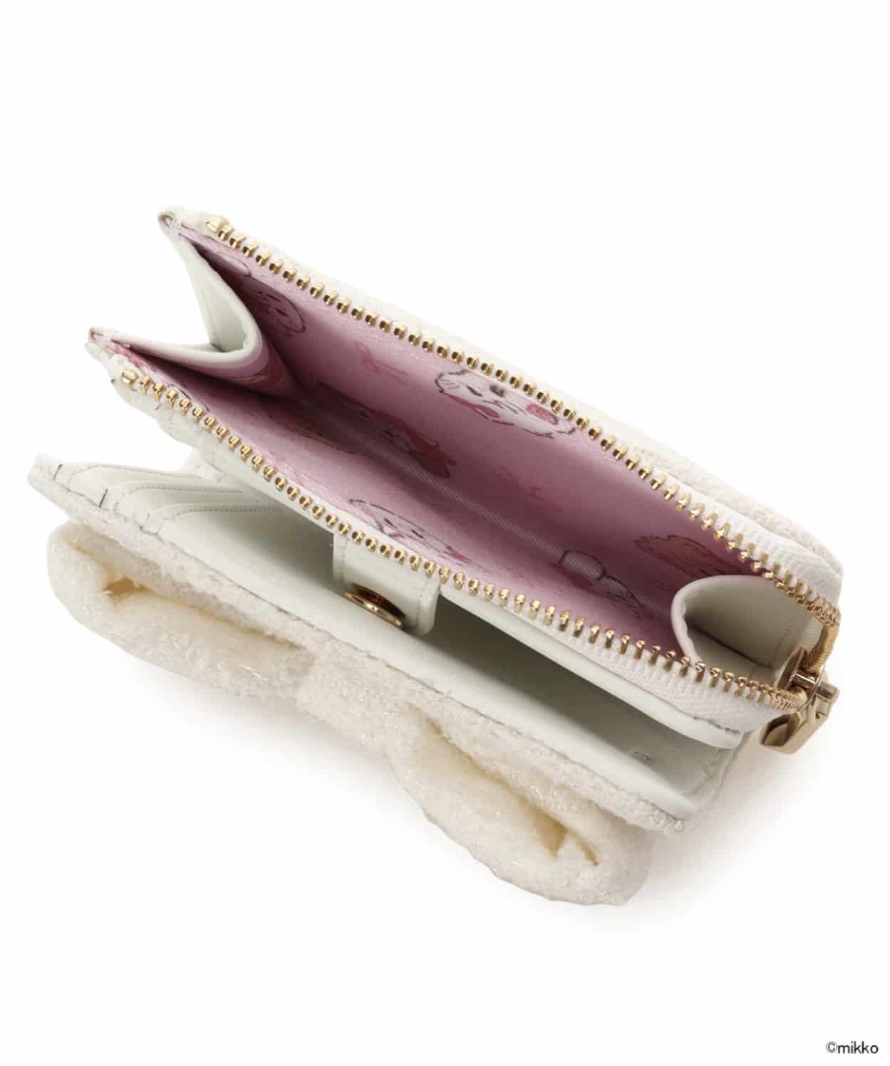 Lil ala mode×SAMANTHAVEGAコレクション 二つ折財布【ムース】 ホワイト