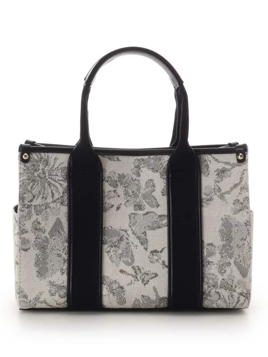 ロゴテープジャガード調トートバッグ（小）【ブラック】 ブラック