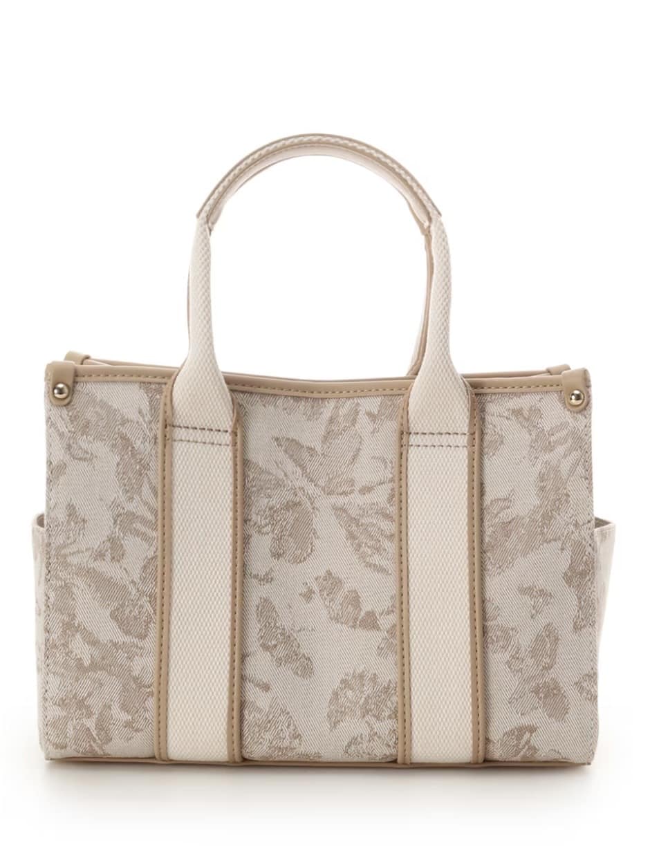 ロゴテープジャガード調トートバッグ（小）【ベージュ】 ベージュ