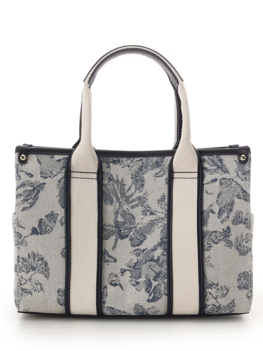 ロゴテープジャガード調トートバッグ（小）【ダルブルー】 ダルブルー