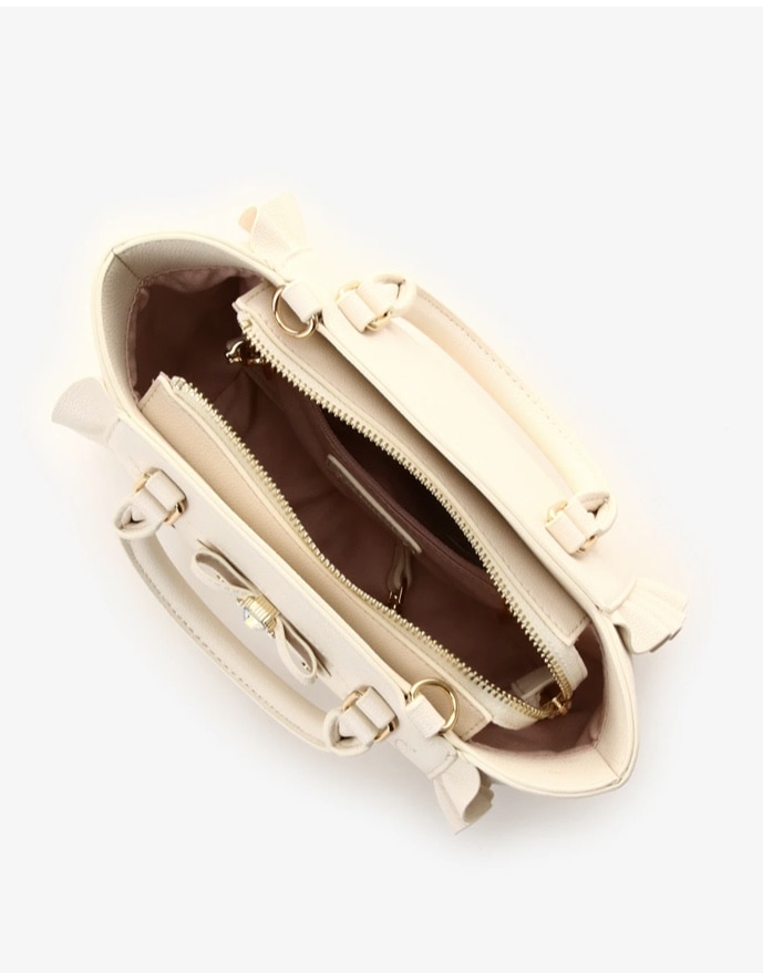 サイドレースアップリボンビジューミニフラッター【オフホワイト】 オフホワイト