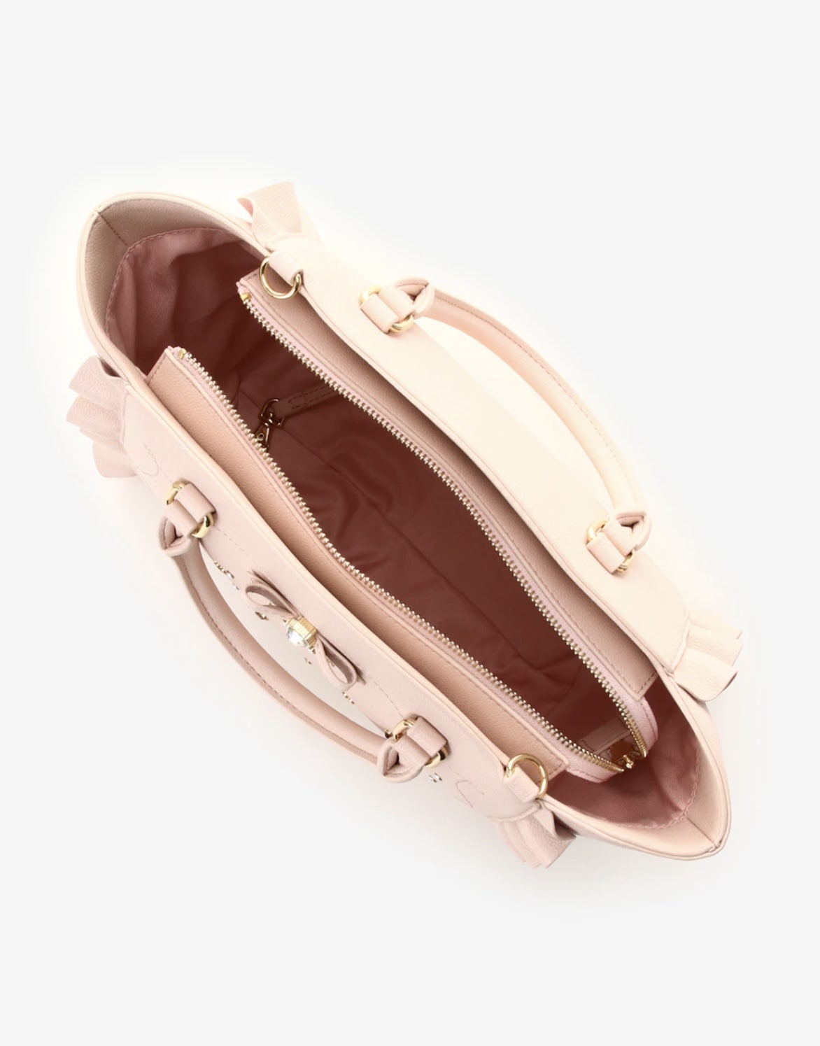 サイドレースアップリボンビジューフラッター　【ピンク】 ピンク