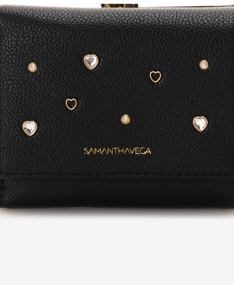 ビジューフラッター折財布【ブラック】 ブラック