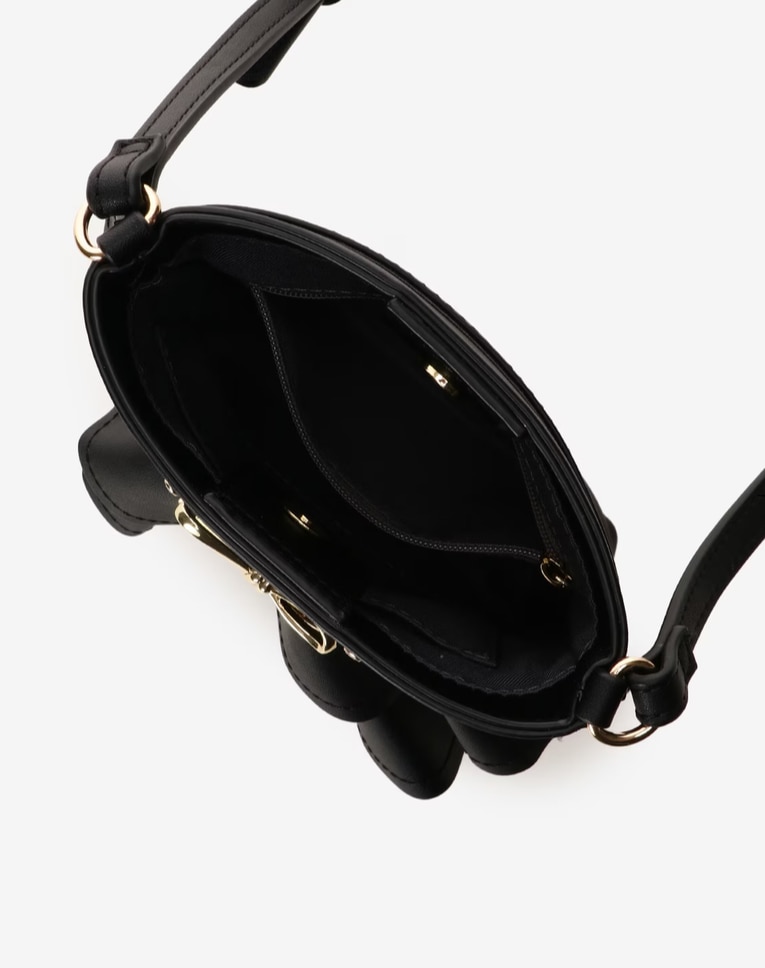 フリルリボンショルダーバッグ【ブラック】 ブラック