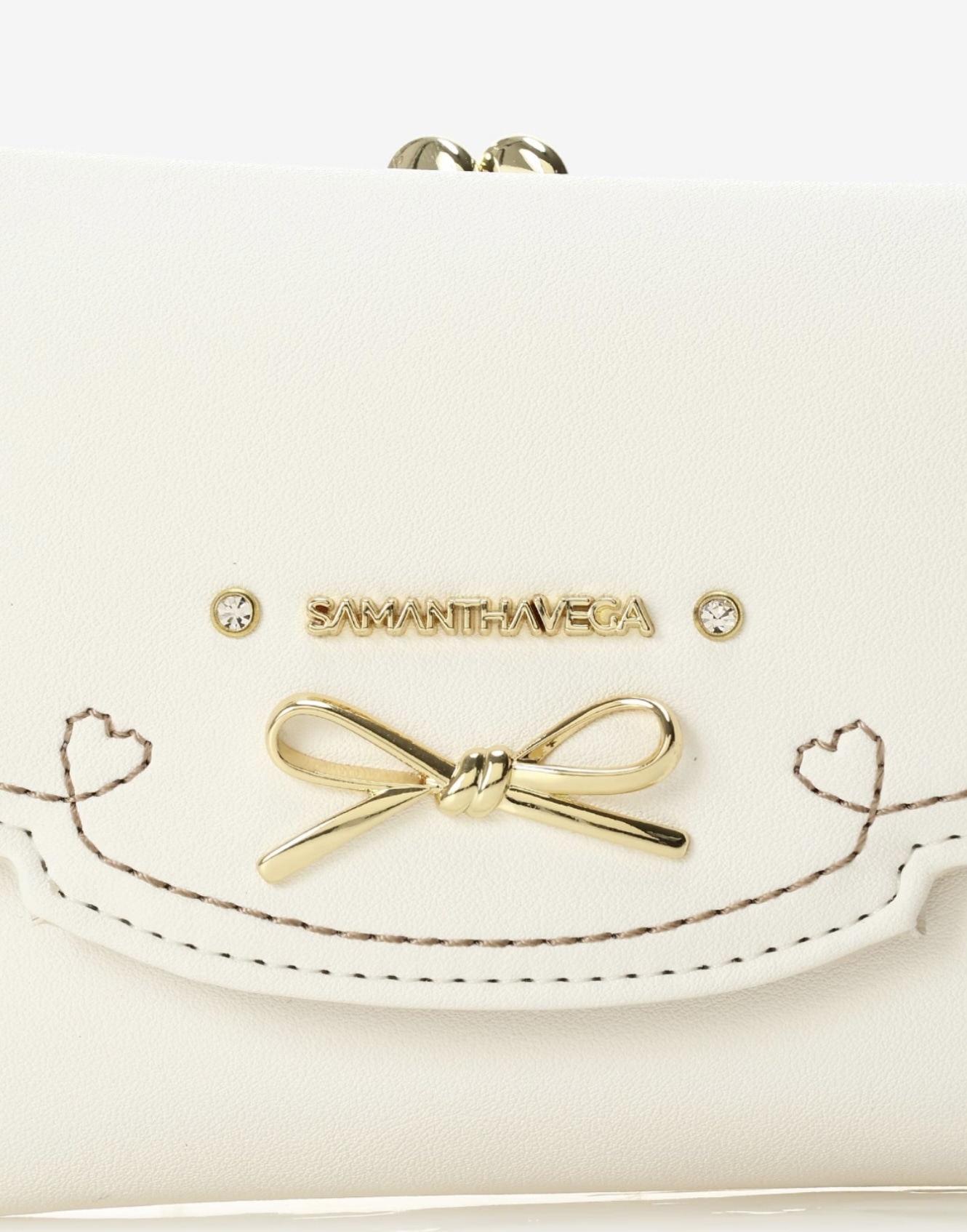 フリルリボン折財布【ホワイト】 ホワイト